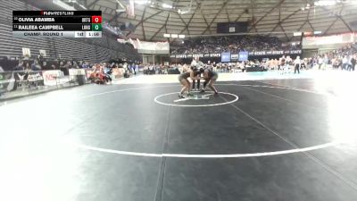 Girls 2A 170 lbs Champ. Round 1 - Raileea Campbell, R. A. Long (Girls) vs Olivia Abamba, Orting (Girls)