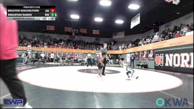 40 lbs Quarterfinal - Sebastian Ramos, Weatherford Youth Wrestling vs Braxton Shackelford, Lions Wrestling Academy