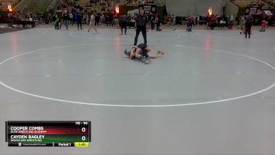 90 lbs Quarterfinal - Cayden Bagley, Woodland Wrestling vs Cooper Combs, Elite Wrestling Academy