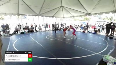 136 lbs Round Of 16 - Kayse Martinovsky, Live Oak WC SC vs Raeanna Halvorson, Durham Wrestling