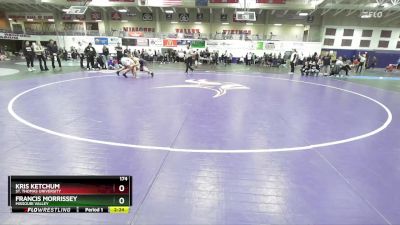 174 lbs 1st Place Match - Francis Morrissey, Missouri Valley vs Kris Ketchum, St. Thomas University