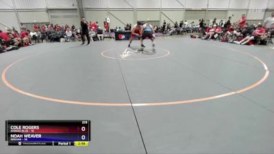 215 lbs 4th Wrestleback (16 Team) - Cole Rogers, Kansas Blue vs Noah Weaver, Indiana