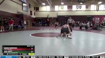 160 lbs Cons. Round 2 - Gavin Wiseman, Fort Madison vs Sam West, Notre Dame, Burlington