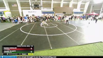 90 lbs Quarterfinal - Maisie Elliott, Mat Demon WC vs Olivia Davalos, California