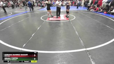 145 lbs Cons. Round 2 - Sienna Cortes, Archbishop Riordan vs Adriana Ramirez-basurto, Granada