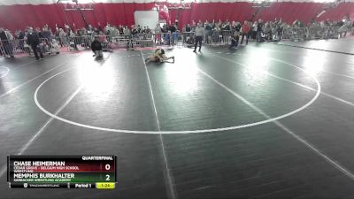 100 lbs Quarterfinal - Memphis Burkhalter, Sarbacker Wrestling Academy vs Chase Heimerman, Cedar Grove - Belgium High School Wrestling