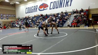 165 lbs Champ. Round 1 - John Rudebaugh, Eastern Oregon University (OR) vs Joseph Downing, Southwestern Oregon Community College