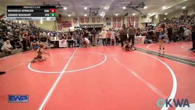 60 lbs Semifinal - Maverick Spencer, Keystone Kids Wrestling Club vs Legend Bigheart, Sperry Wrestling Club