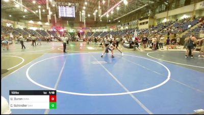 102 lbs Quarterfinal - Urijah Duran, Duran Elite vs Case Schindler, David City HS