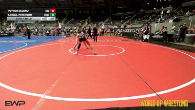 98 lbs Semifinal - Peyton Eklund, Hastings Wrestling Academy vs Abigail Peterson, Big Game Wrestling Club