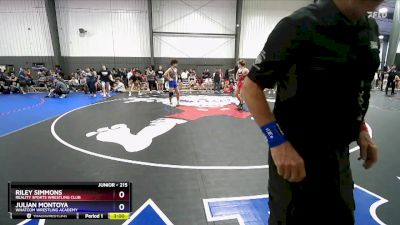 215 lbs Cons. Semi - Riley Simmons, Reality Sports Wrestling Club vs Julian Montoya, Whatcom Wrestling Academy
