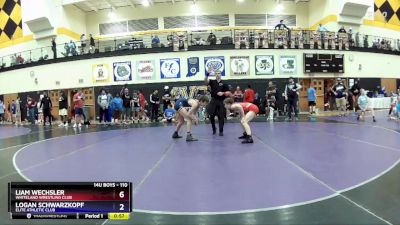 110 lbs 3rd Place Match - Liam Wechsler, Whiteland Wrestling Club vs Logan Schwarzkopf, Elite Athletic Club