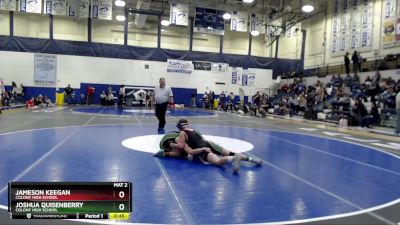 140 lbs Cons. Semi - Jameson Keegan, Colony High School vs Joshua Quisenberry, Colony High School