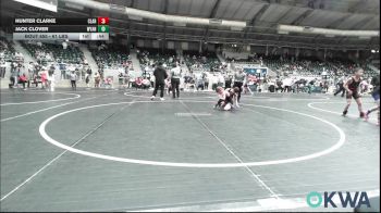61 lbs 3rd Place - Hunter Clarke, Claremore Wrestling Club vs Jack Clover, Wyandotte Youth Wrestling