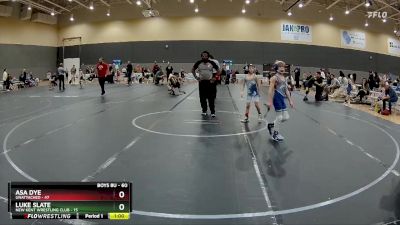 60 lbs Quarterfinal - Asa Dye, Unattached vs Luke Slate, New Kent Wrestling Club