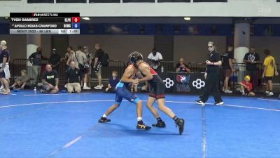 98 lbs Cons. Semis - Tygh Ramirez, Klamath Prep vs Apollo Rojas-Crawford, Bear Cave Wrestling Club