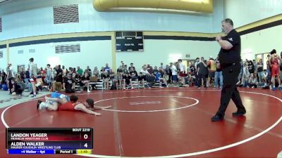 100 lbs Cons. Round 1 - Landon Yeager, Franklin Wrestling Club vs Alden Walker, Maurer Coughlin Wrestling Club