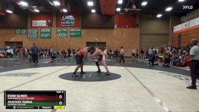 285 lbs Cons. Round 3 - Mustafa Farha, Palomar College vs Evan Glines, Sacramento City College