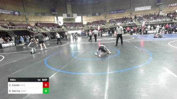 40 lbs Semifinal - Kash Garcia, Adam City WC vs Colton Kazee, Pueblo County WC