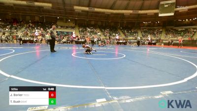 52 lbs Quarterfinal - Jonah Barker, Tecumseh Youth Wrestling vs Tyce Bush, Skiatook Youth Wrestling