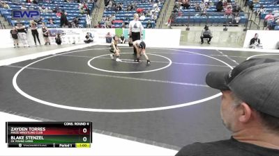 55 lbs Cons. Round 4 - Zayden Torres, Maize Wrestling Club vs Blake Stenzel, CK Young Lions