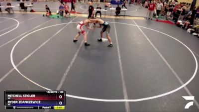 165 lbs Cons. Round 2 - Mitchell Stigler, WI vs Ryder Zdanczewicz, WI