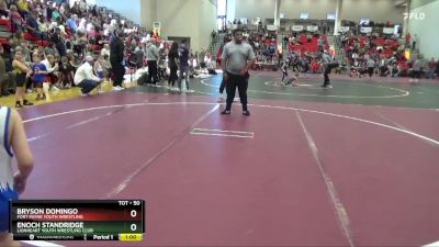 50 lbs Champ. Round 1 - Enoch Standridge, Lionheart Youth Wrestling Club vs Bryson Domingo, Fort Payne Youth Wrestling