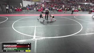 75 lbs Quarterfinal - Brandon Stumpf, Neenah Youth Wrestling vs Wolfgang Kluck, Kewaskum Wrestling