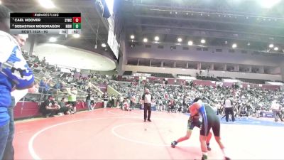 90 lbs Semifinal - Sebastian Mondragon, Mighty Bluebirds Wrestling vs Cael Hoover, Springdale Youth Wrestling Club