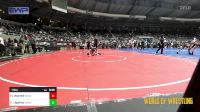 70 lbs Consolation - Hadlee Worrell, Big Game Wrestling Club vs Faith Hashmi, Hawkeye WC