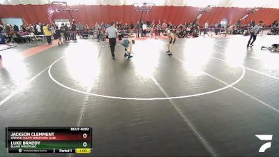 108 lbs Cons. Round 1 - Jackson Clemment, Oregon Youth Wrestling Club vs Luke Braddy, Blaine Wrestling