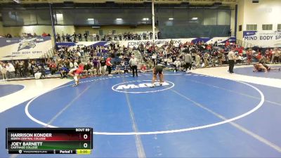 157 lbs Champ. Round 1 - Harrison Konder, North Central College vs Joey Barnett, Carthage College