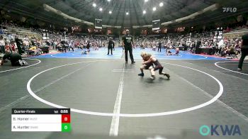 52 lbs Quarterfinal - Barrett Homer, Mustang Bronco Wrestling Club vs Allister Hunter, Owasso Takedown Club