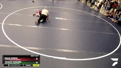 105 lbs Cons. Round 3 - Malik Owens, Coon Rapids Mat Bandits vs Thomas Vanasek, New Prague Wrestling