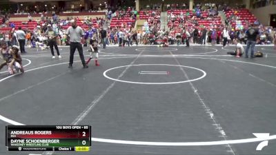 85 lbs Cons. Round 4 - Dayne Schoenberger, WaKeeney Wrestling Club vs Andreaus Rogers, RSA