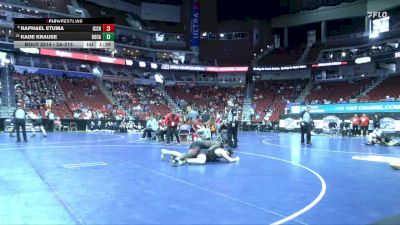 3A-215 lbs Champ. Round 2 - Kade Krause, Dowling Catholic vs Raphael Etuma, Iowa City, City High