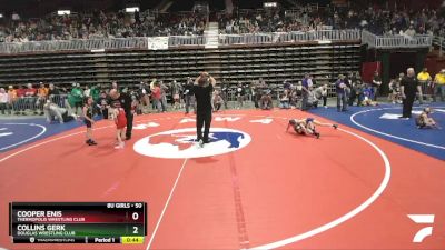 50 lbs Quarterfinal - Cooper Enis, Thermopolis Wrestling Club vs Collins Gerk, Douglas Wrestling Club