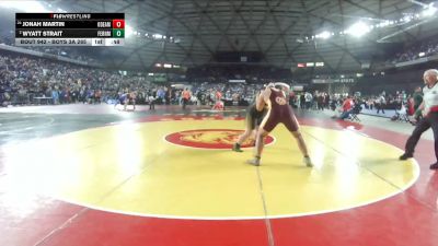 Boys 3A 285 lbs Cons. Round 6 - Jonah Martin, O`Dea vs Wyatt Strait, Ferndale