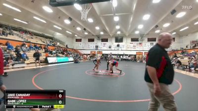 190 lbs Round 4 (6 Team) - Gabe Lopez, DouglasWY vs Jake Canaday, DouglasSD