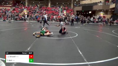 67 lbs Quarterfinal - Jameson Grizzell, Pratt Wrestling Club vs Trevor Bolt, Trailhands