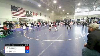 140 lbs Cons. Round 2 - Angel Atkin, Bear River Wrestling Club vs Ayesis Cameron, Salt Lake City