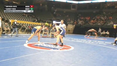 215 Class 2 lbs Cons. Round 2 - Bryson Cecil, Harrisonville vs Quincy Rice, Wright City