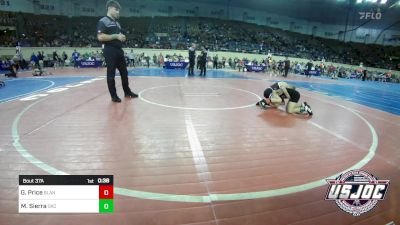 55 lbs Consi Of 16 #1 - Gatlin Price, Blanchard Wrestling Club vs Mateo Sierra, OKC Saints Wrestling