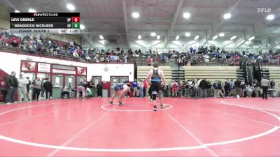 215 lbs Champ. Round 2 - Braddock Nickless, Owen Valley vs Levi Oberle, New Palestine