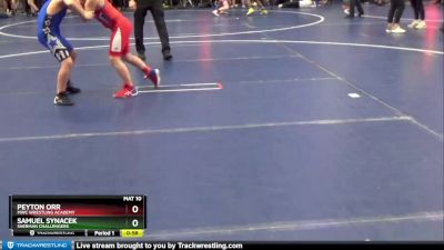 90 lbs Cons. Round 2 - Peyton Orr, MWC Wrestling Academy vs Samuel Synacek, Sherman Challengers