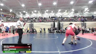 215 lbs Semifinal - Devyn Orman, Northview vs Mark Gonzales, Crown Point