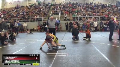 72 lbs Champ. Round 2 - Levi Barnett, Northeastern vs Noah Goffena, Sidney Youth Wrestling