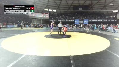 Boys 3A 157 lbs Champ. Round 3 - Joel Christopherson, Oak Harbor vs Hayden Wiggins, Ballard
