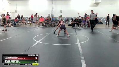 72 lbs Cons. Round 2 - Kaleb Dempsey, NOVA Wrestling Club vs Logan Burba, Superior Wrestling Academy