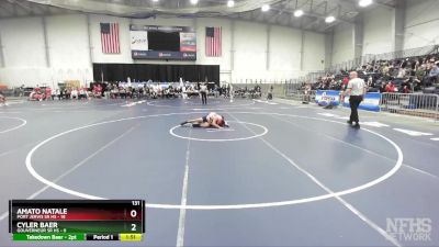 131 lbs Round 1 (3 Team) - Cyler Baer, Gouverneur Sr HS vs Amato Natale, Port Jervis Sr HS